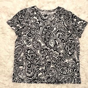 Talbots Plus Black/White NWT Short Sleeve Size 1X